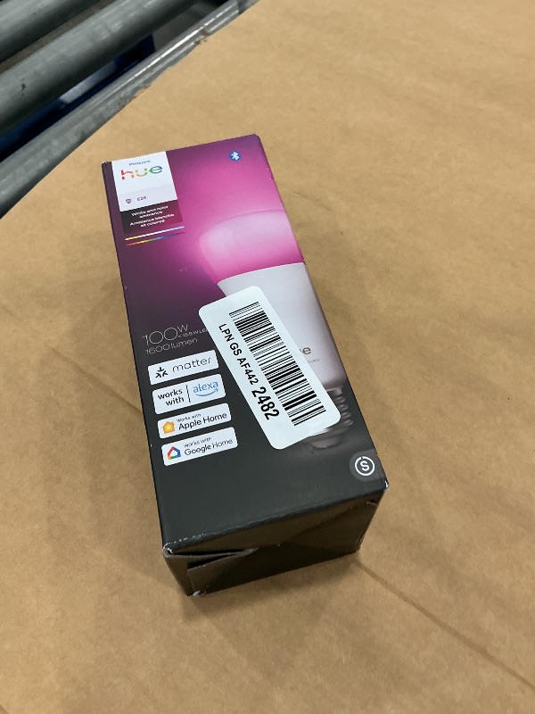 Photo 1 of Philips Hue Smart LED A21 Bulb, White & Color Ambiance