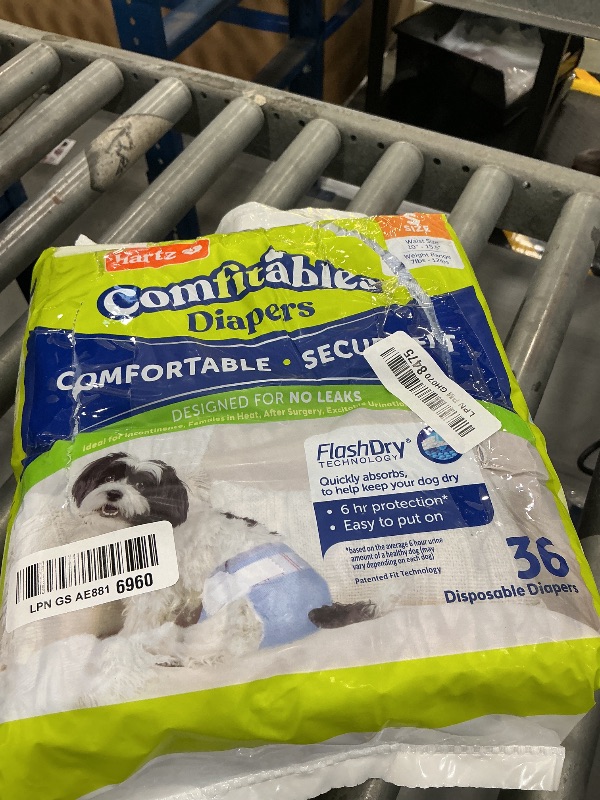 Photo 1 of Hartz Disposable Dog Diapers, Size S 36 count, Comfortable & Secure Fit, Easy to Put On