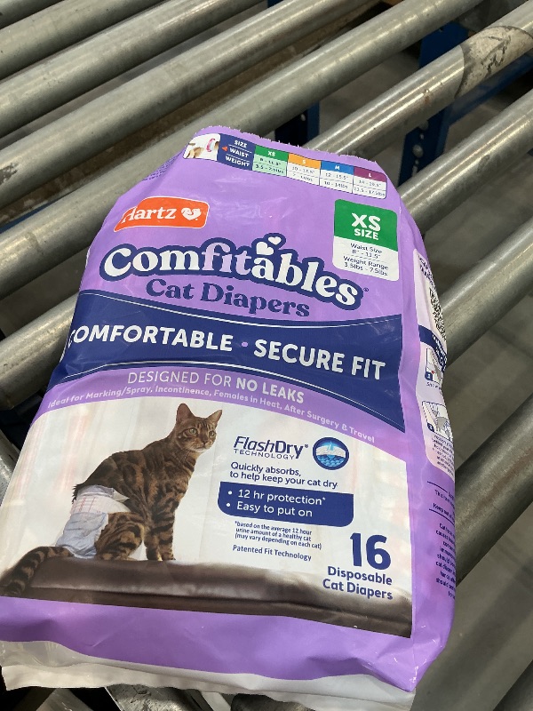 Photo 1 of Hartz Comfitables Cat Diapers, Size XS, 16 Count
