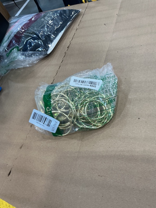 Photo 1 of Exselens 2" Interior Diameter Curtain Clip Rings with Hooks - Gold (24 Pcs)