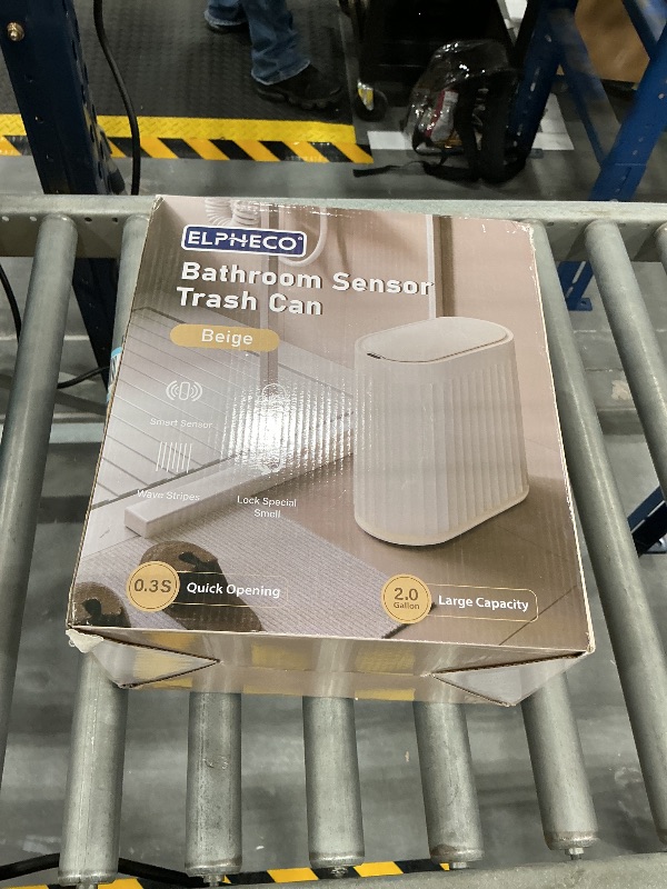 Photo 1 of ELPHECO 2 Gallon Sensor Trash Can, Automatic Lid, Beige