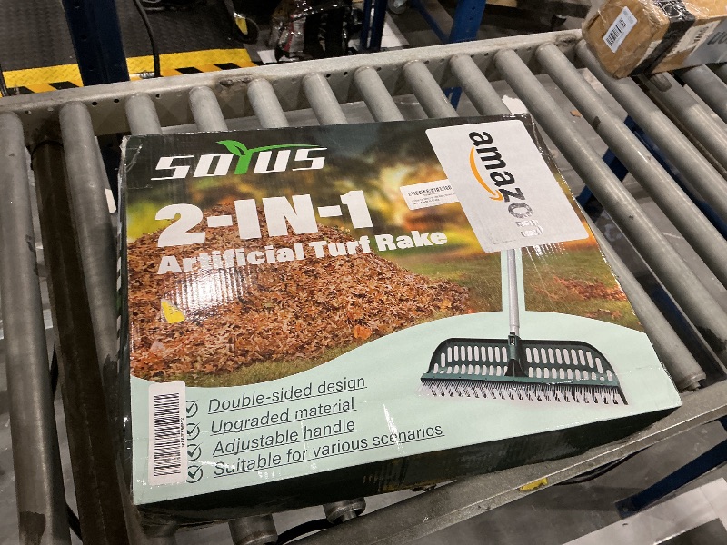 Photo 1 of SOYUS Artificial Turf Rake, 2-in-1 Turf Sweeper for Carpets & Garden Lawns