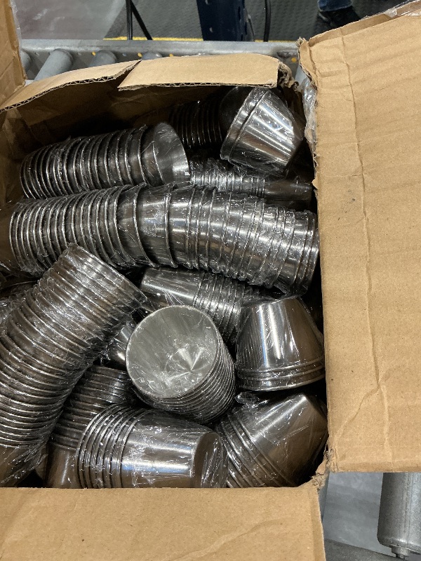 Photo 1 of Remerry Metal Sauce Cups Individual Salsa Metal Ramekins Dipping Stainless Steel Sauce Cups Bulk Salsa Bowl Round Condiment Ramekins (500 Pcs,2.5 oz)