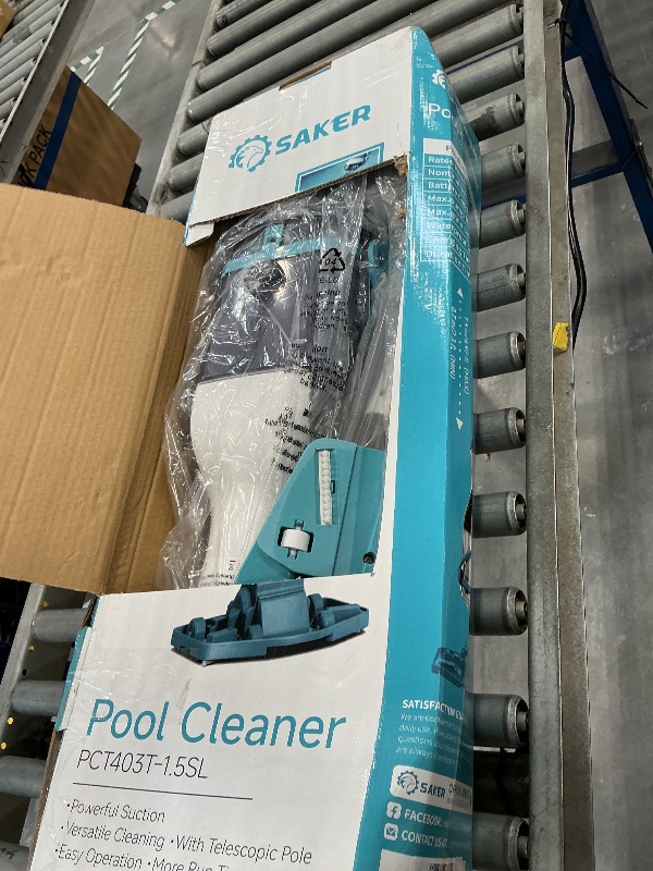 Photo 1 of Saker Handheld Pool Vacuum with Telescopic Pole, Cordless Pool Cleaner 4200 L/H Powerful Suction, 60 Min Runtime, Rechargeable Vacuums for Above Ground Pools, Inground Pools, Spas & Hot Tubs
