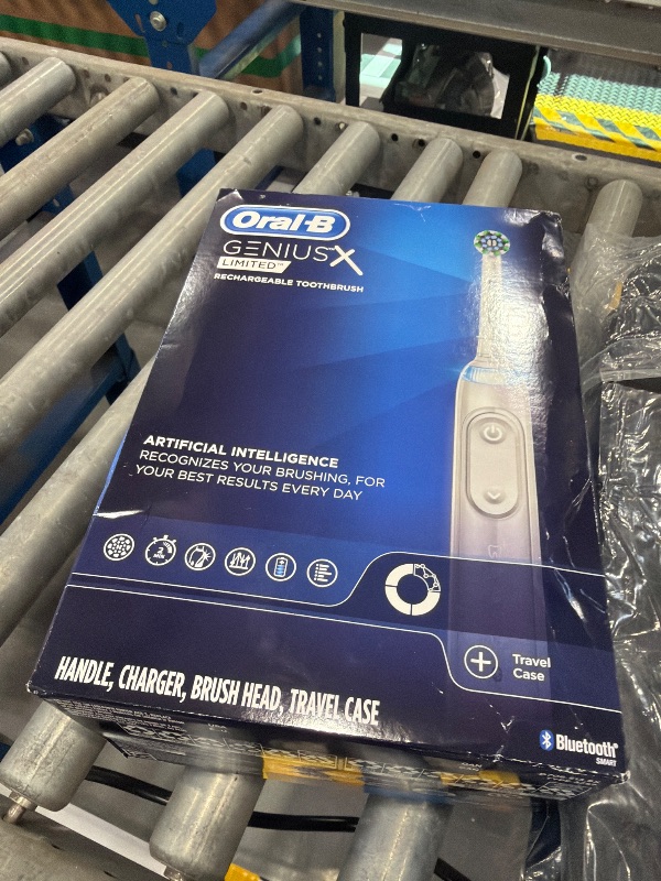 Photo 1 of Oral-B Genius X Limited Rechargeable Electric Toothbrush with 1 Replacement Brush Head, Travel Case, White
