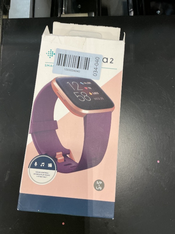 Photo 1 of Fitbit Versa 2 Health and Fitness Smartwatch with Heart Rate, Music, Alexa Built-in, Sleep and Swim Tracking, Bordeaux/Copper Rose, One Size (S and L Bands Included)