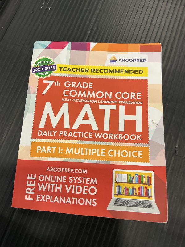 Photo 1 of 7th Grade Common Core Math: Daily Practice Workbook - Part I: Multiple Choice | 1000+ Practice Questions and Video Explanations | Argo Brothers (Next Generation Learning Standards Aligned (NGSS))