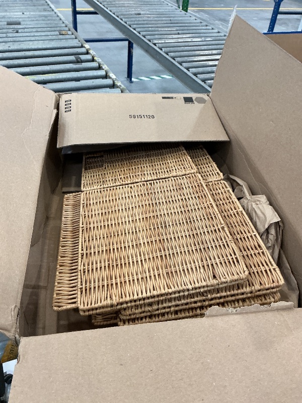 Photo 1 of DINGTAI Plastic Wicker Storage Basket - 3 Pack