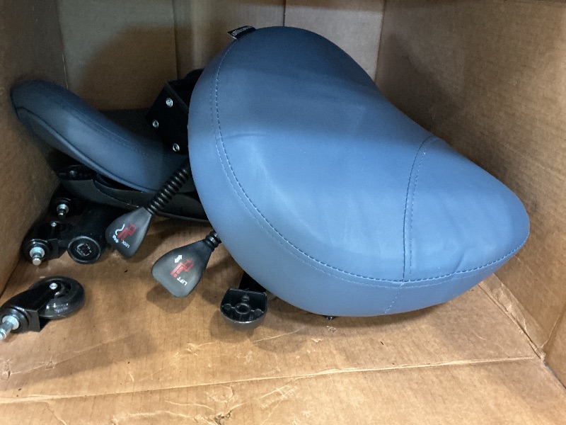 Photo 1 of Ergonomic Saddle Chair with Back Support, Adjustable Rolling Stool