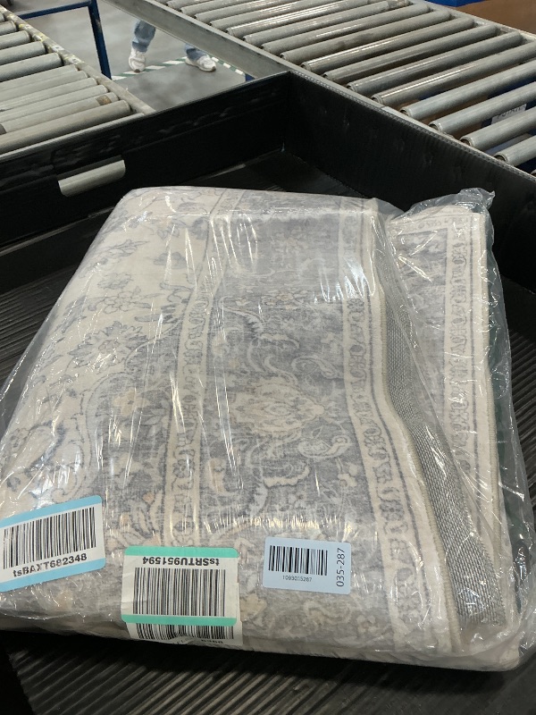 Photo 1 of PureCozy 5x7 Area Rug Washable Neutral Gray Vintage Floral