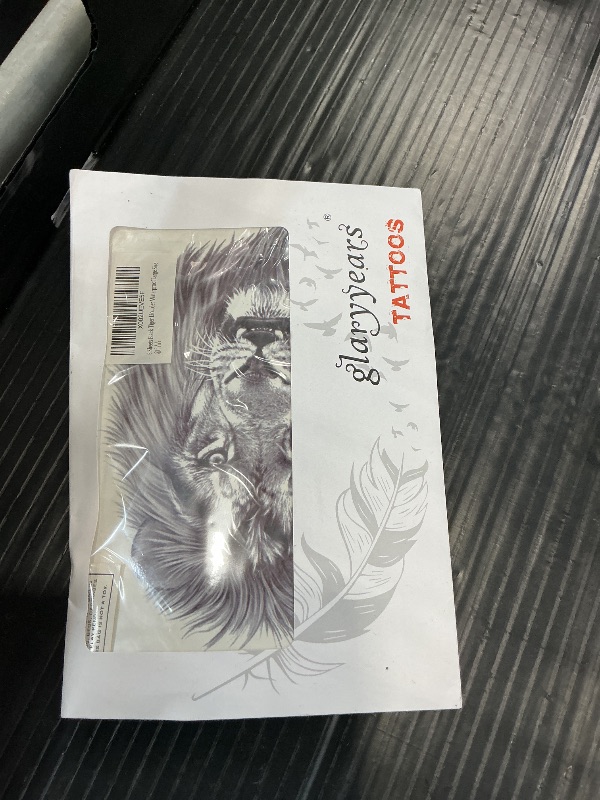 Photo 1 of Realistic Black Tiger & Lion Temporary Tattoos
