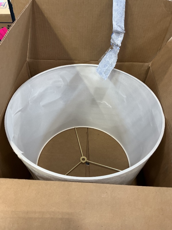 Photo 1 of Aspen Creative 32055 Transitional Hardback Empire Shape Spider Construction Lamp Shade in Beige, 16" wide (14" x 16" x 12")