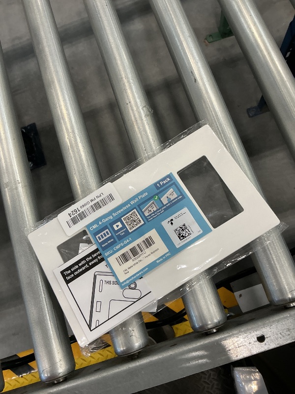 Photo 1 of CML Matte White Screwless Wall Plate, 4-Gang