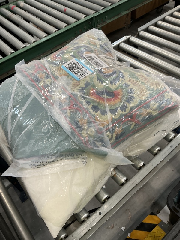 Photo 1 of Creative Co-Op Square Cotton Embroidered Pillow with Design, Multi Color