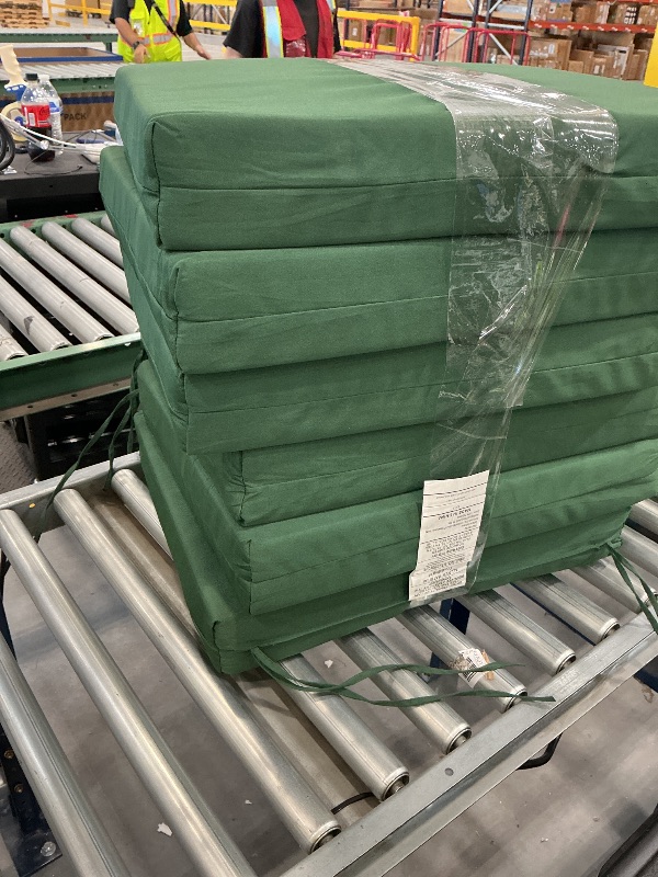 Photo 1 of Basic Beyond Outdoor Chair Cushions Set of 2, Square Corner Outdoor Cushions for Patio Furniture, Water Resistant Patio Chair Cushions with 2 Ties, 18.5x16x3, Forest Green