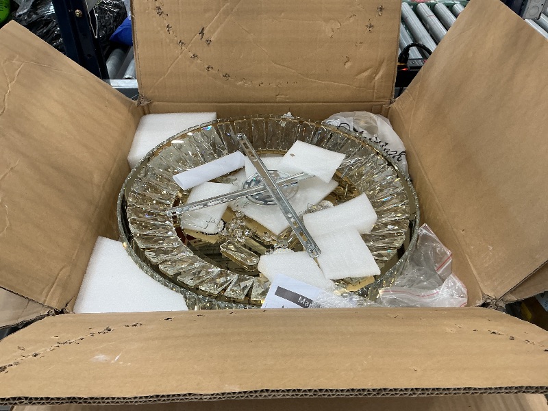 Photo 1 of dolria Modern Crystal Chandelier - 19.7" Width, Gold