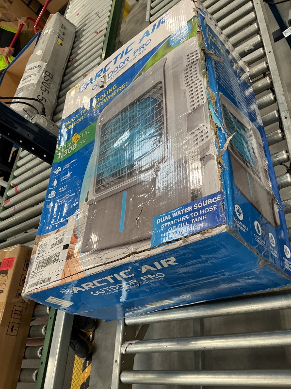 Photo 1 of Arctic Air Outdoor Pro Swamp Cooler Evaporative Portable Cooling Unit, Air Cooler, 3100 CFM airflow, 10-gallon water tank, 3-speed settings, oscillation cooling, hose hookup for outdoor use