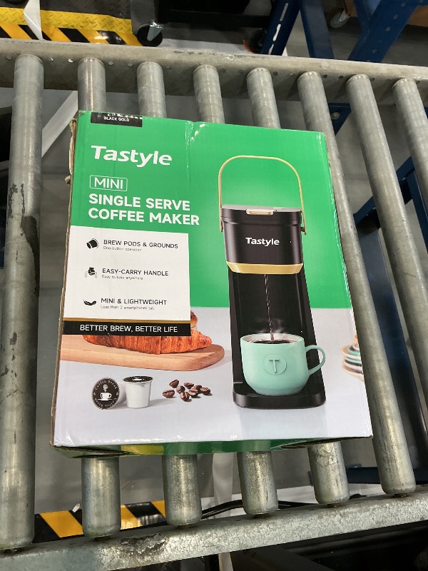 Photo 1 of Tastyle Mini Single Serve Coffee Maker, Black/Gold