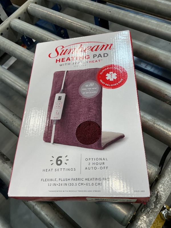 Photo 1 of Sunbeam XL Heating Pad - Burgundy