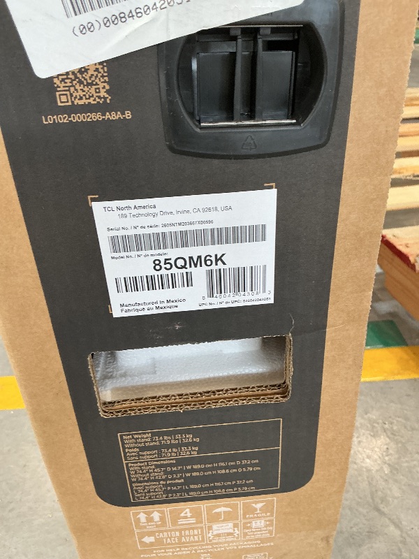 Photo 1 of TCL QM6K 85-Inch QLED 4K Smart Google TV