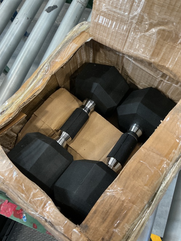 Photo 1 of CAP 210 lb Rubber Hex Dumbbell Set with Vertical Rack