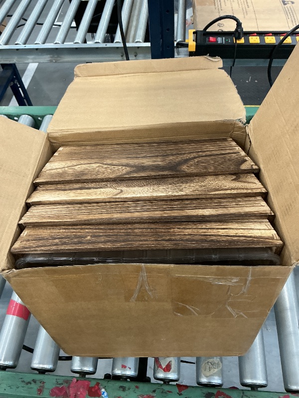 Photo 1 of Dandat 4 Set 12 Inch Wooden Flower Box Rustic Table Centerpieces,Dark Brown
