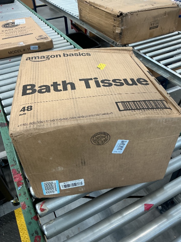 Photo 1 of Amazon Basics 1-Ply Toilet Paper, 48 Rolls