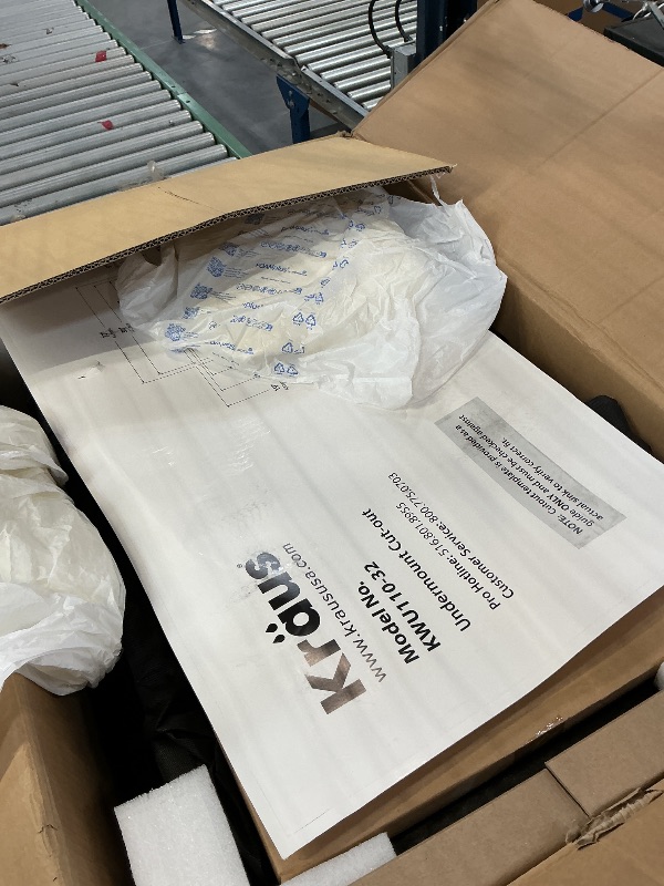 View 3 of Kraus KWU110-32-100-100MB, Kore Workstation 32-inch Undermount 16 Gauge Single Bowl Stainless Steel Kitchen Sink with WasteGuard 1 HP Continuous Feed Garbage Disposal
