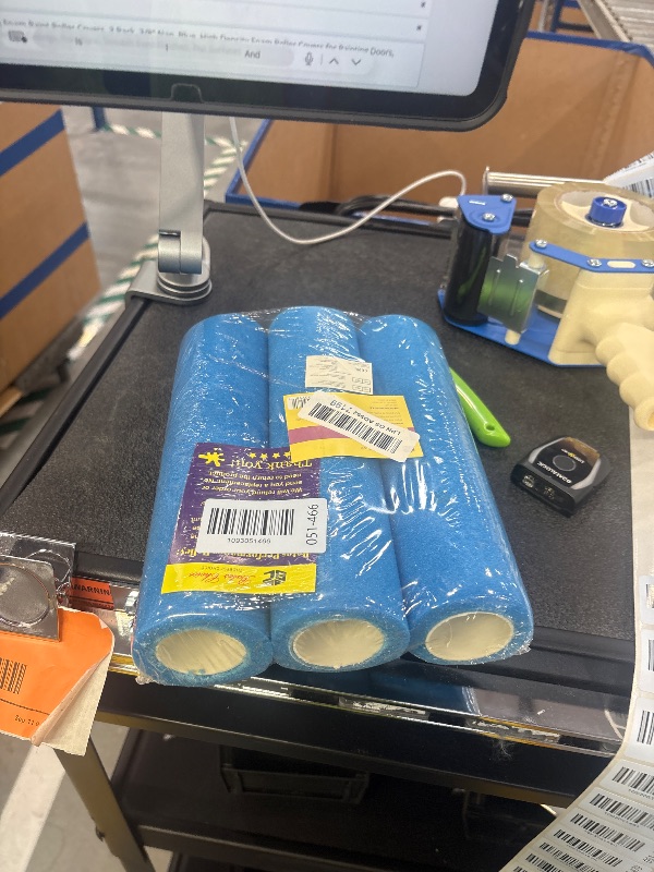 Photo 1 of Bates- 9 Inch Foam Paint Roller Covers, 3 Pack, 3/8" Nap, Blue, High Density Foam Roller Covers for Painting Doors, Houses, Cabinets, Ceilings, Furniture, Smooth Even Finishes, Flat Surfaces