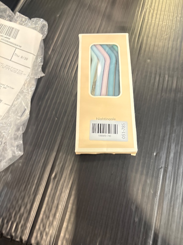 Photo 1 of Nightingale Reusable Silicone Straws - 6 Count, Marine Multi