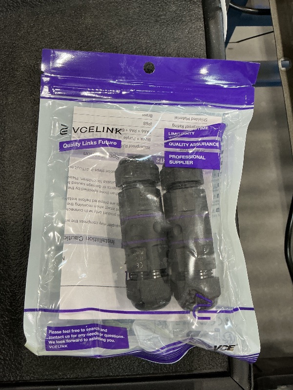 Photo 1 of VCELINK CAT6 RJ45 Coupler - Waterproof IP68, PoE Support, Purple (2-Pack)
