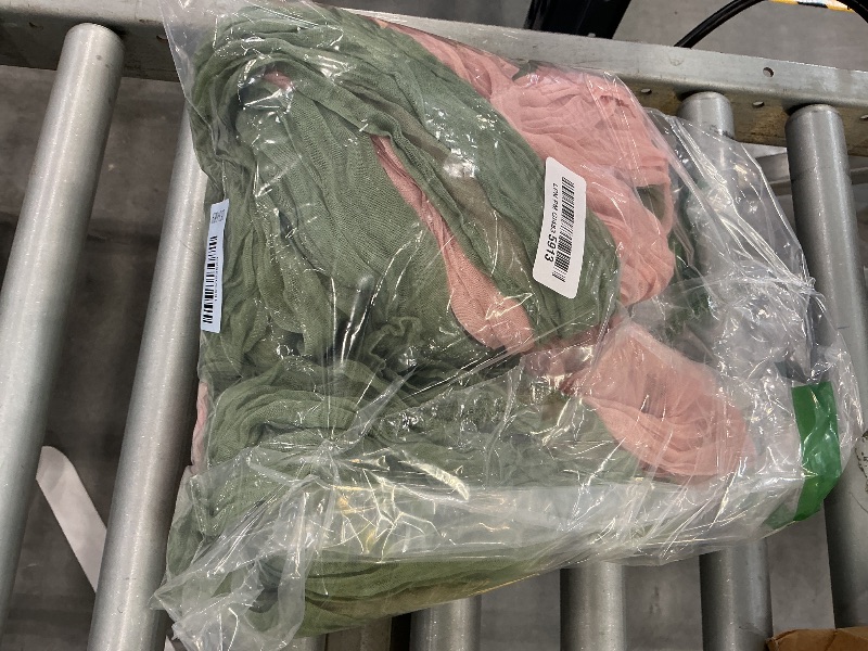 Photo 1 of Avolander Cheesecloth Table Runner 2 Pack (120 Inch) Sage Green/Dusty Pink
