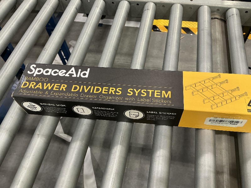 Photo 1 of SpaceAid Bamboo Drawer Dividers, Adjustable, 4-Piece Set