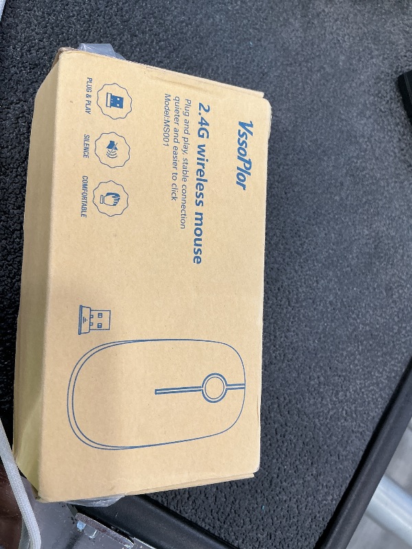 Photo 1 of VssoPlor Wireless Mouse, 2.4G Slim Computer Laptop Mouse, White and Gold