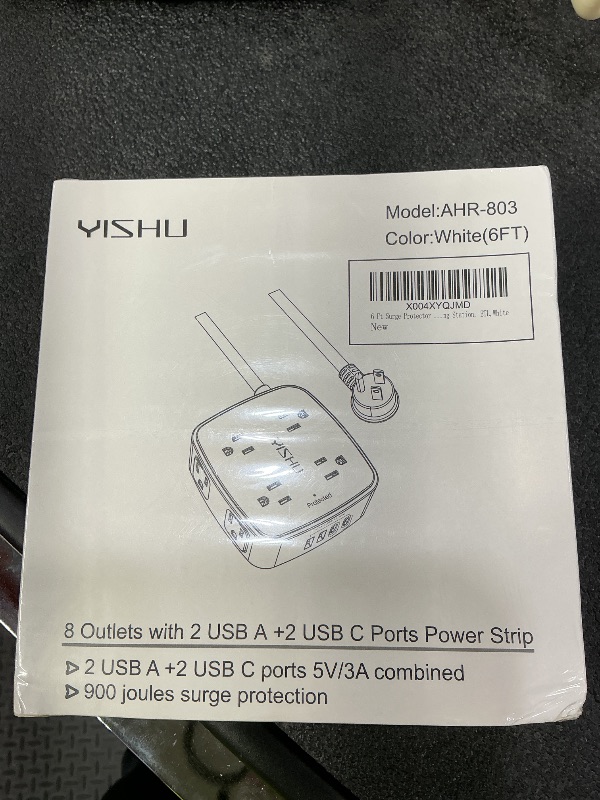 Photo 1 of YISHU Surge Protector Power Strip with 8 Outlets & 4 USB Ports, 6 Ft