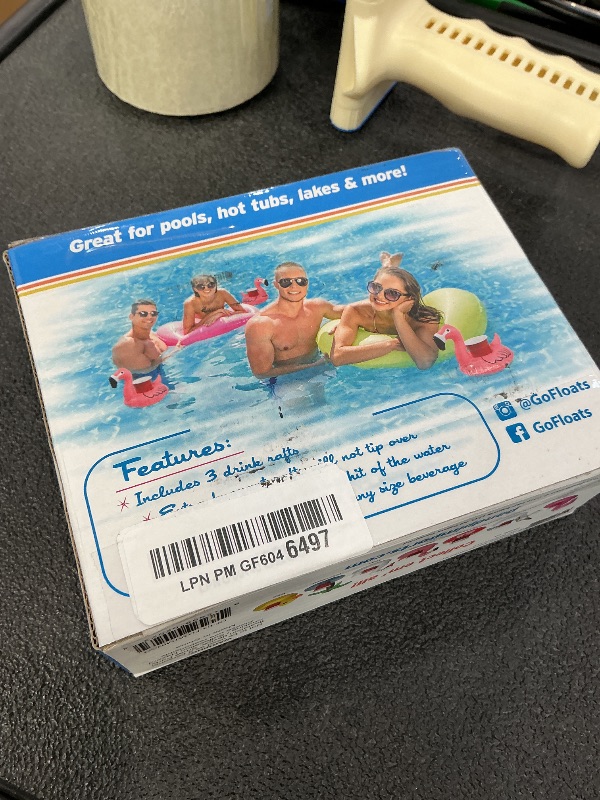 Photo 1 of GoFloats Inflatable Pool and Hot Tub Drink Holders (3 Pack) (Choose - Unicorn, Flamingo, Palm Tree and More)