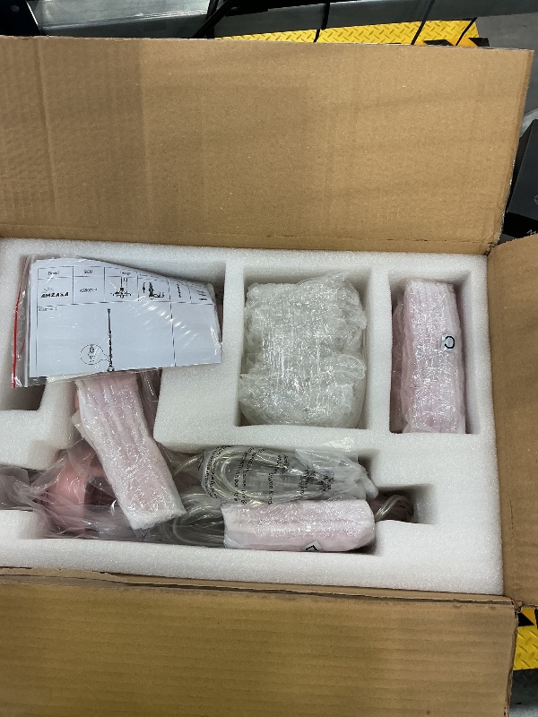 Photo 1 of AMZASA Plug-in Crystal Chandelier, 4-Light Pink