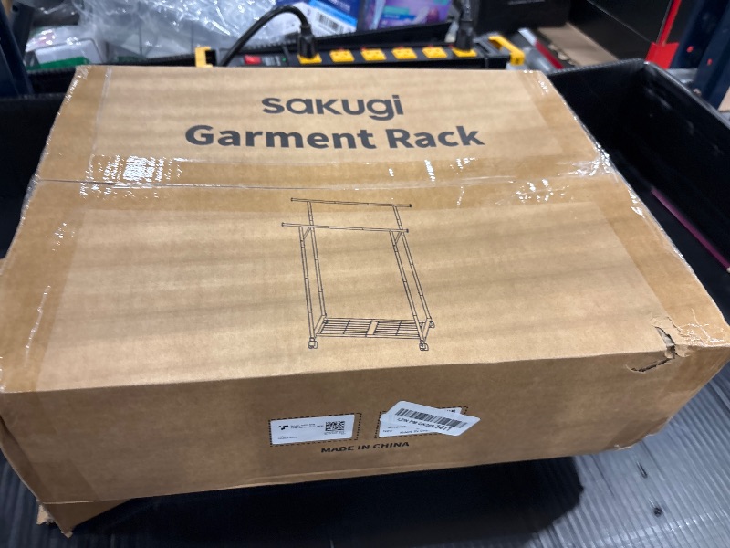 Photo 1 of Sakugi Metal Clothes Rack with Shelf - Black, 39" x 17" x 60"