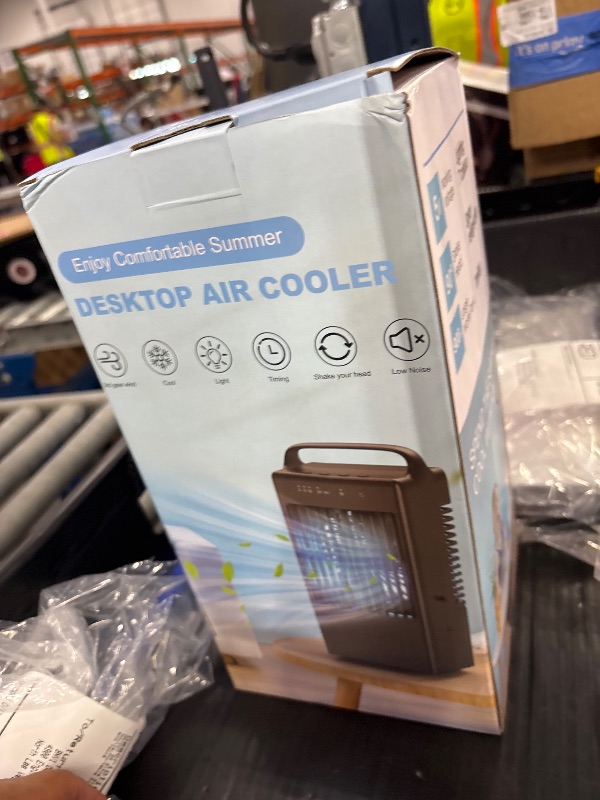 Photo 1 of SMLEGFT Portable Air Conditioner - 90° Auto Swing, 900ml Tank, 7-Color Light