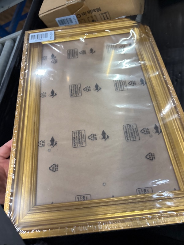 Photo 1 of GULETHUN 8.5x14" Transitional Modern Picture Frame, Gold