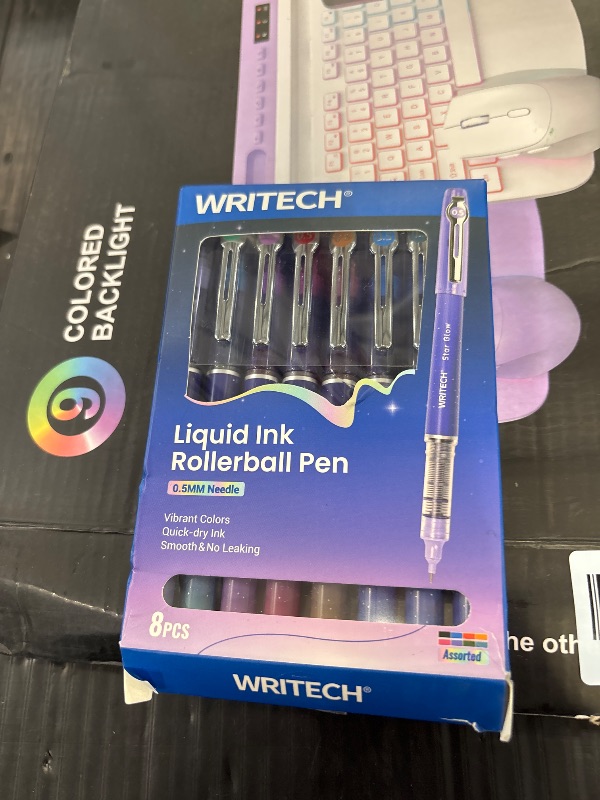 Photo 1 of WRITECH Rollerball Pens: 8ct Assorted Colors, 0.5mm Extra Fine Point