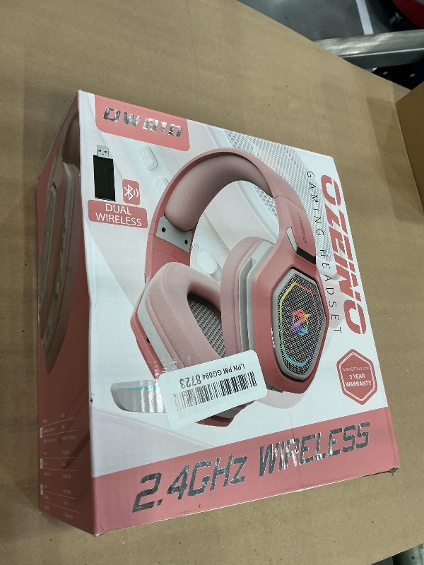 Photo 1 of Ozeino 2.4GHz Wireless Gaming Headset - Pink