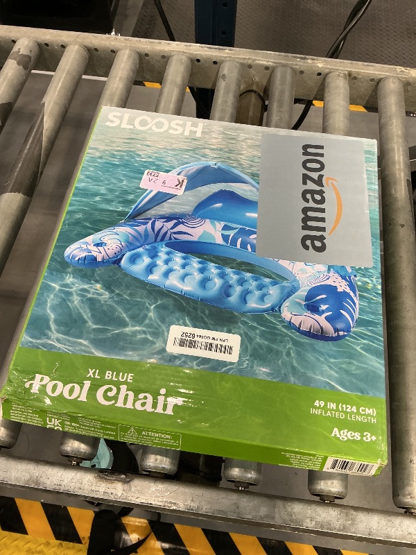 Photo 1 of Sloosh XL Inflatable Pool Lounge Chair with Canopy and Cup Holders