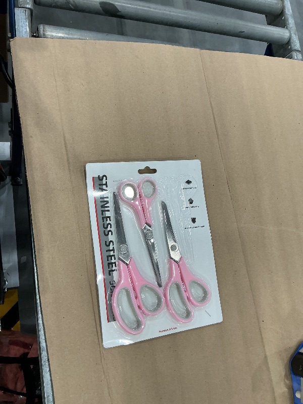 Photo 1 of Rotbackmin Craft Scissors Set - 4pc, Stainless Steel, Comfort Grip, Pink