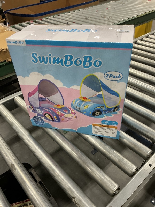 View 2 of Swimbobo Toddler Pool Float with Canopy & Steering Wheel (2 Pack)
