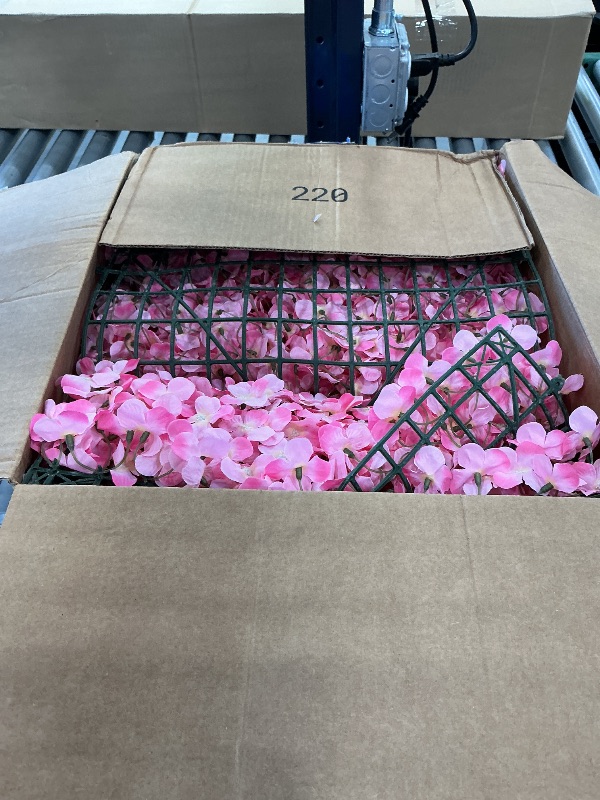 Photo 1 of U'Artlines Pink Hydrangea Artificial Flower Wall Panels (12 Pcs)