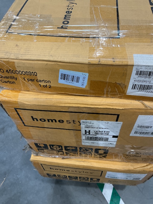 View 6 of homestyles Server sideboards-buffets-credenzas, Hutch, Off White 3 BOX SET FACTORY SEALED