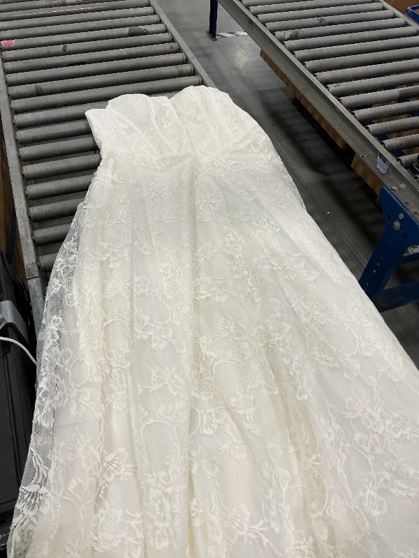 Photo 1 of David's Bridal Strapless Lace Corset Wedding Dress