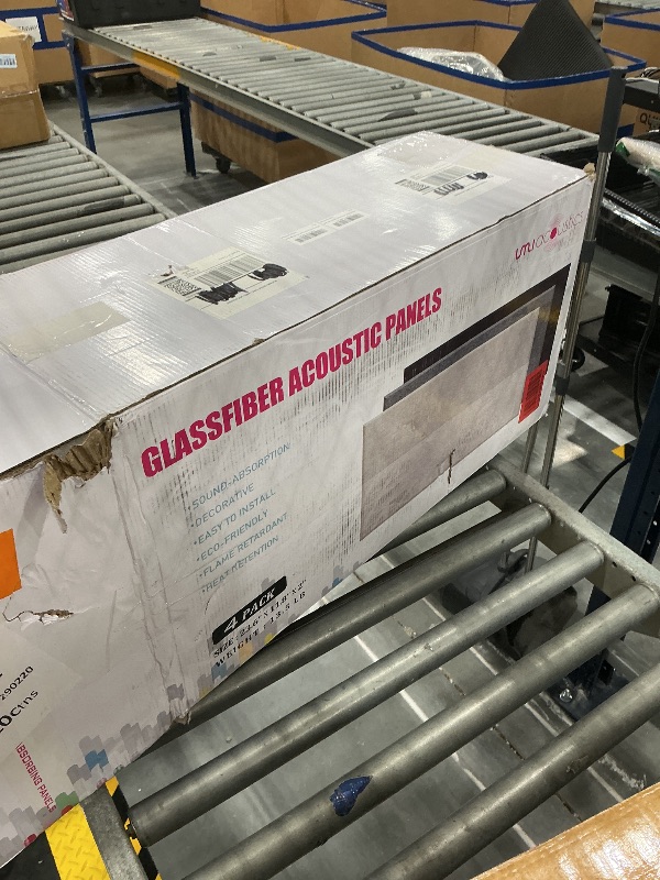 View 3 of 4 Pack Acoustic Fiberglass Panel 23.6" x 11.8" Sound Absorbing, Light Camel