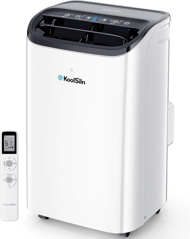 Photo 1 of 14,000 BTU Portable Air Conditioner with WiFi & Remote Control, Cools Up to 700 Sq.Ft, Auto-Evaporation Low Noise Portable AC Unit for Large Room, Office, Garage, White
